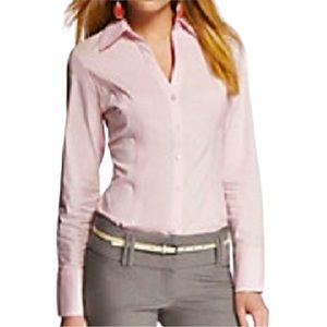 Louis Feraud Vintage Blush Pink Long Sleeve Button Down Silk Blouse EUC sz 8